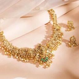 Women Stone-Studded Necklace & Earrings Set-image-64