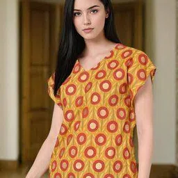 sakura Printed V-Neck Top-picture-6
