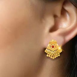 Gold-Plated Stud Earrings-12