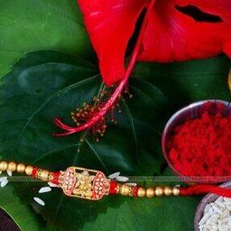 Stone-Studded Beaded Tie-Up Rakhi-image-98