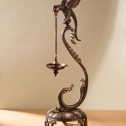 Brass Brass Antiqued Mehnoor Oil Lamp -38