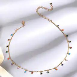 Stone-Studded Short Necklace-36