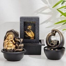 Corsica Alpine Polyresin Laughing Buddha Fountain-33