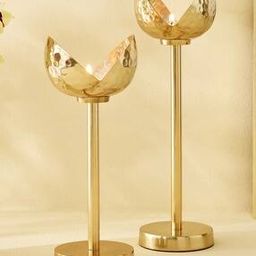 Metal Hammered Bud T-Light Holder-10