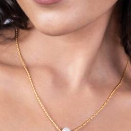 925 Sterling Silver Pure Silver White Pearl Necklace In Gold Plating-picture-15