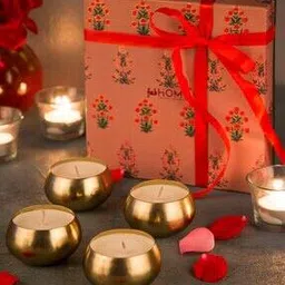 fabindia Set of 4 Round Metal Candles -picture-48