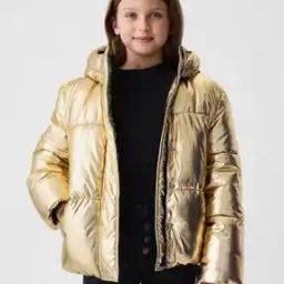 Girls Quilted Puffer Jacket with Insert Pockets-9