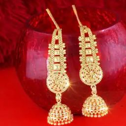 Gold-Plated Jhumka Earrings-image-38