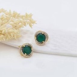 Solitaite Gold Plated CZ Stud Earrings - FJE4054-image-59