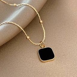 Gold-Plated Square Pendant with Chain-image-5