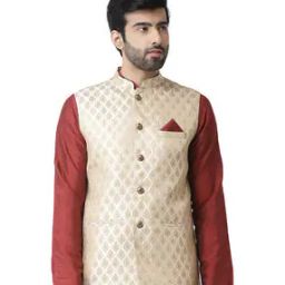 Men Floral Woven Regular Fit Nehru Jacket-picture-39