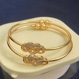 Women Gold Plated Bangle Set -image-73