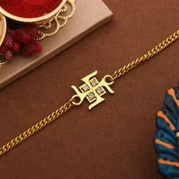 Gold-Plated Stone-Studded Rakhi-image-33