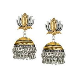 Gold-Plated Lotus Jhumkas-image-45