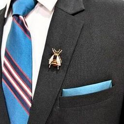the tie hub Men Honey Bee Brooch Gold Tone-picture-3