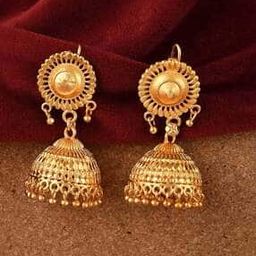 Gold Plated Meenakari Ethnic Temple Jhumka Earrings-12