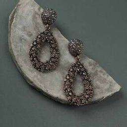 Gold-Plated Stone-Studded Circular Drop Earrings-image-50