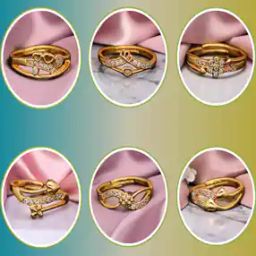 Women Set of 6 Gold-Plated Adjustable Rings-1