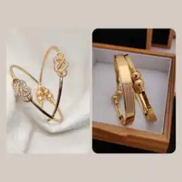 Women Set of 4 Gold-Plated Stone-Studded Bangles-image-42