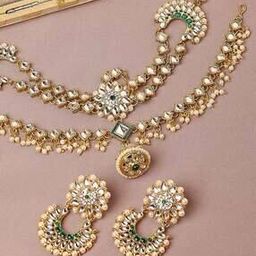 Gold-Plated Kundan-Studded Beaded Multi-Piece Set-image-18