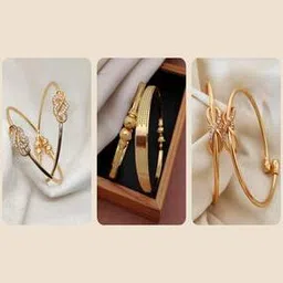 Set of 3 Women Gold-Plated Stone-Studded Bangles-image-86