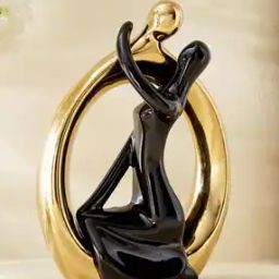 Gold-Plated Ceramic Couple Figurine-11