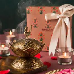 Fabindia Gold Mehnoor Metal Dhuna Gift Set-picture-19