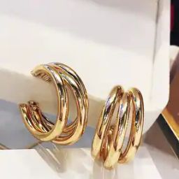 Gold-Plated Hoop Earrings-image-81