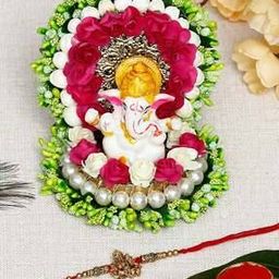 Ganesha Rakhi with Idol & Roli-Chawal Set-image-58