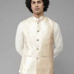 Men Slim-Fit Nehru Jacket-image-14