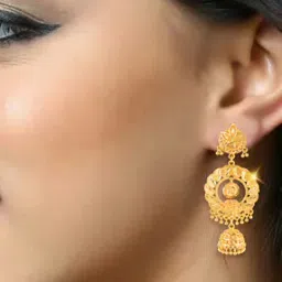 vighnaharta fashion jewellery Women Gold-Plated Jhumka Earrings-picture-33