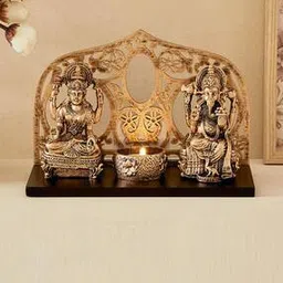 Lakshmi Ganesha Figurine with T-Light Holder-image-29