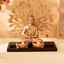RenaissancePolyresin Buddha Figurine with T-Light Holders-image-8