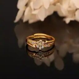 Women Brass Diamond Gold Plated Ring -image-86
