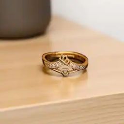 Women Brass Diamond Gold Plated Ring   -13