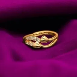 Women Brass Diamond Gold Plated Ring   -image-78