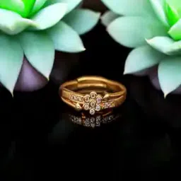 Women Brass Diamond Gold Plated Ring           -image-71