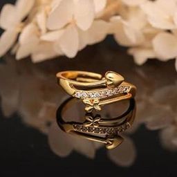 Women Brass Diamond Gold Plated Ring       -30