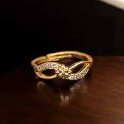 Women Brass Diamond Gold Plated Ring      -42