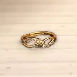 Women Brass Diamond Gold Plated Ring      -15