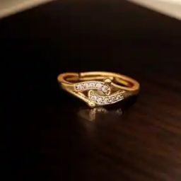  Women Brass Diamond Gold Plated Ring-17