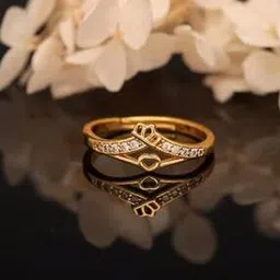  Women Brass Diamond Gold Plated Ring-image-64