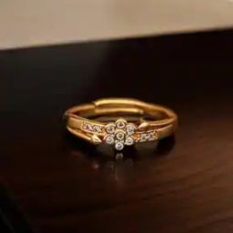 Women Brass Diamond Gold Plated Ring   -40