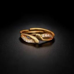 Women Brass Diamond Gold Plated Ring        -12