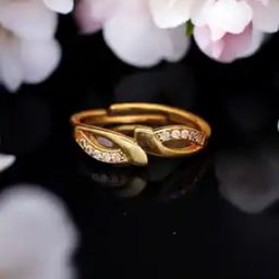 Women Brass Diamond Gold Plated Ring          -31