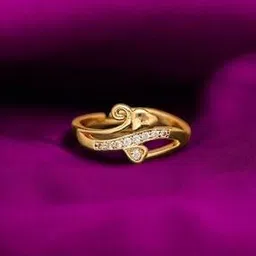 Women Brass Diamond Gold Plated Ring    -image-68