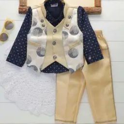 Boys Printed Shirt & Pants Set with Waistcoat-picture-35