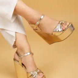 Women Knotted Wedges with Buckle Closure-image-26
