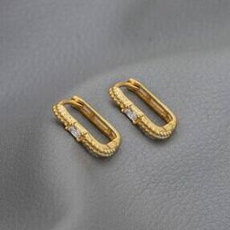 WomenGold Plated with CZ Hoop Earring-50
