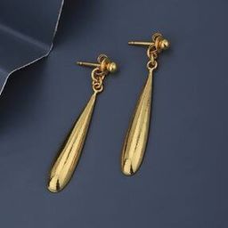 Women Gold Plated Teardrop Dangling Earring-image-4